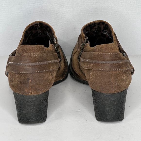 Born Shelby Harness Ankle Bootie Round Toe Brown Leather Western Sz 10 - Picture 2 of 10